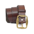 Vintage Leather Belt Chestnut Brown with Changeable Buckle Azazel