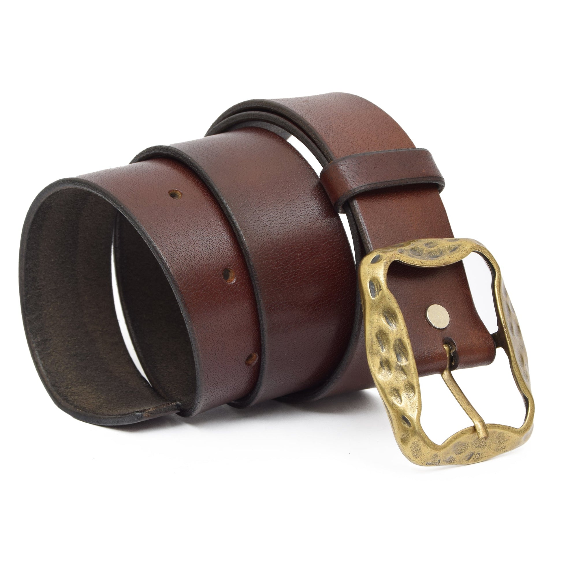 Vintage Leather Belt Chestnut Brown with Changeable Buckle Azazel