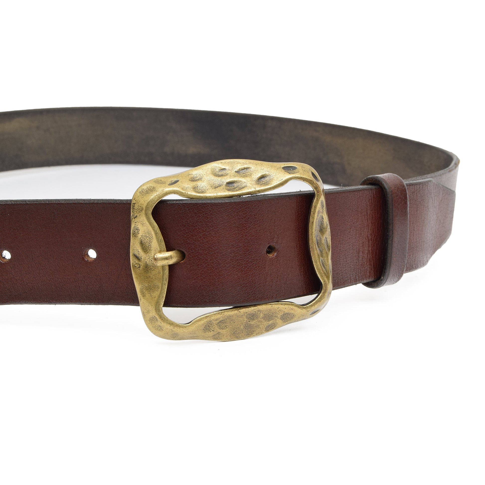 Vintage Leather Belt Chestnut Brown with Changeable Buckle Azazel