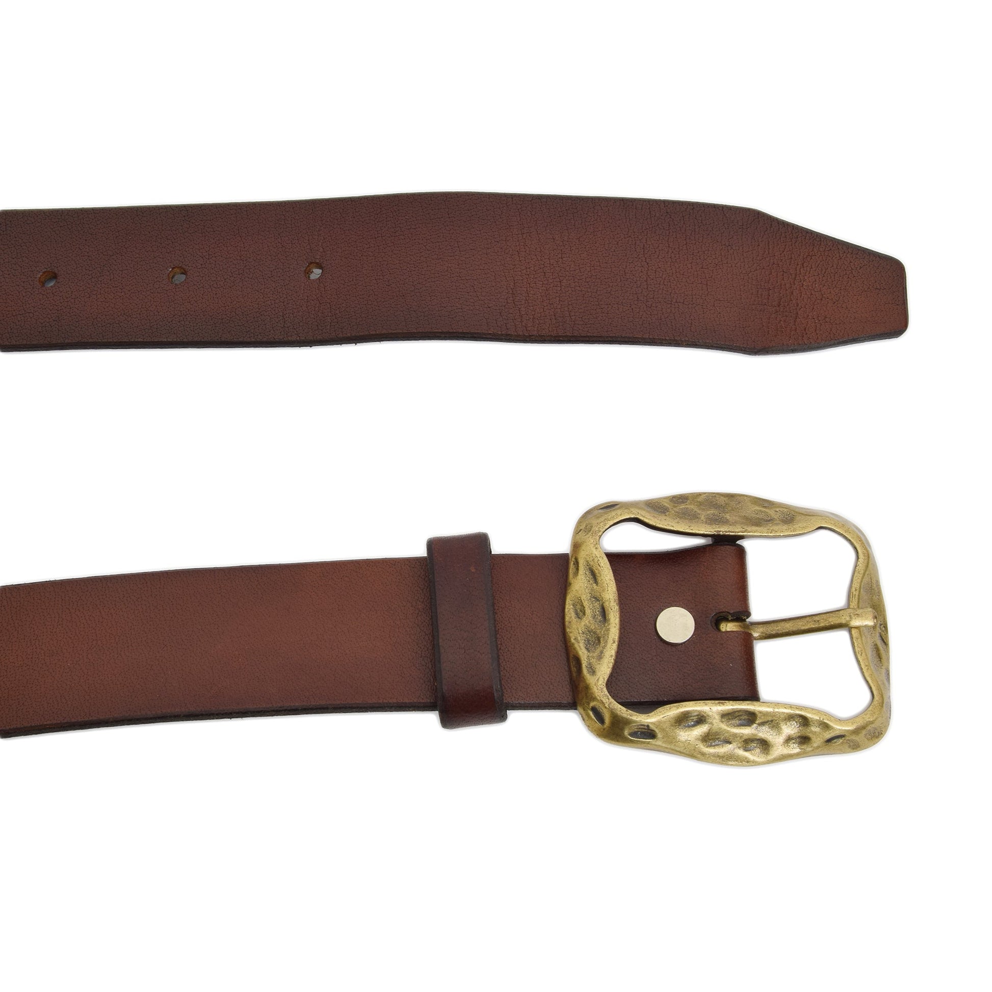 Vintage Leather Belt Chestnut Brown with Changeable Buckle Azazel