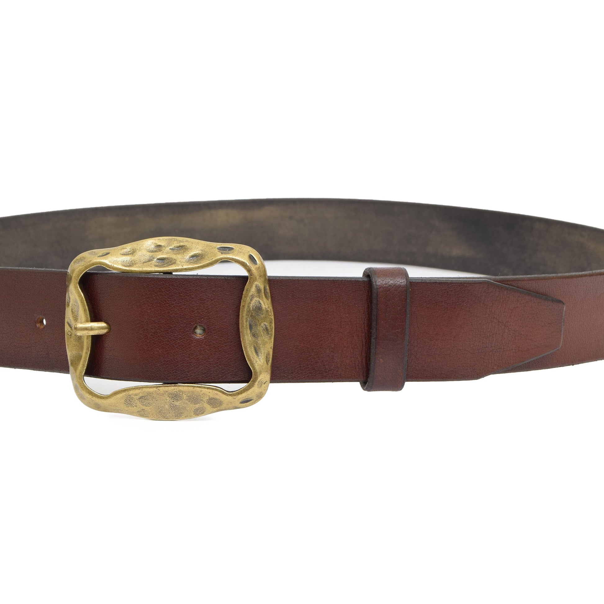 Vintage Leather Belt Chestnut Brown with Changeable Buckle Azazel