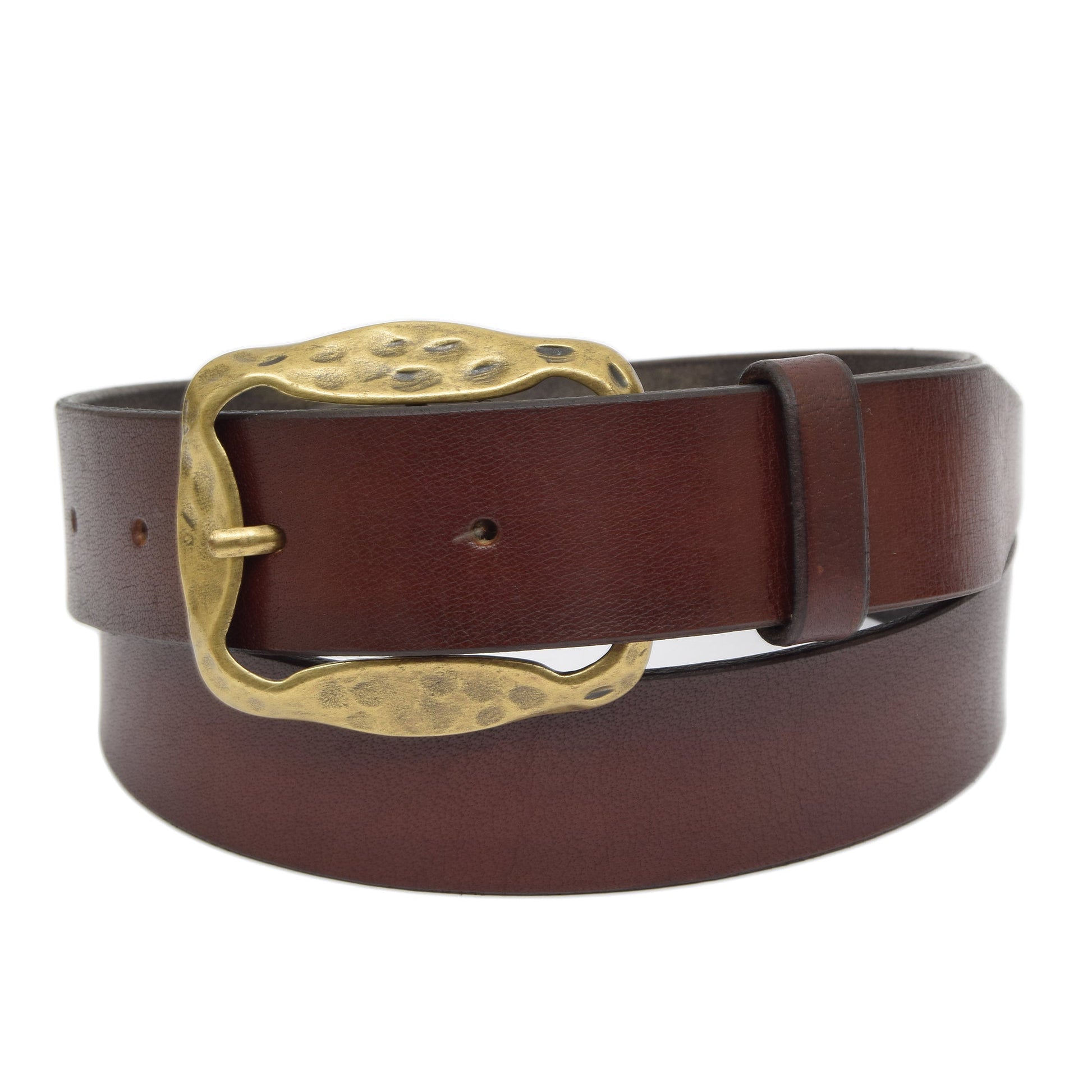 Vintage Leather Belt Chestnut Brown with Changeable Buckle Azazel