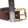 Vintage Leather Belt Chestnut Brown with Changeable Buckle Azazel