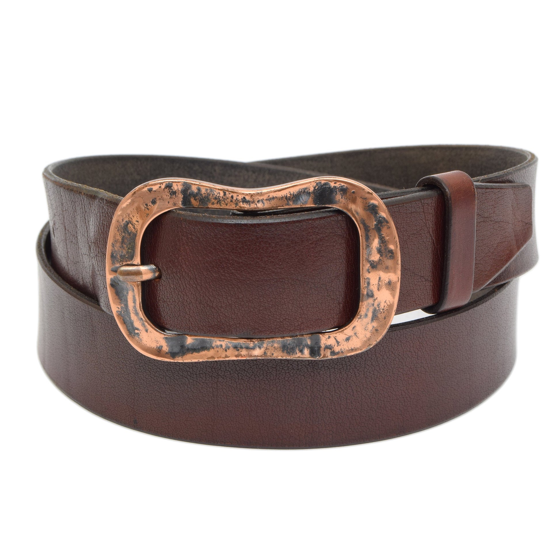 Vintage Leather Belt Chestnut Brown with Changeable Buckle Mausolos