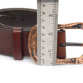 Vintage Leather Belt Chestnut Brown with Changeable Buckle Mausolos