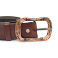 Vintage Leather Belt Chestnut Brown with Changeable Buckle Mausolos