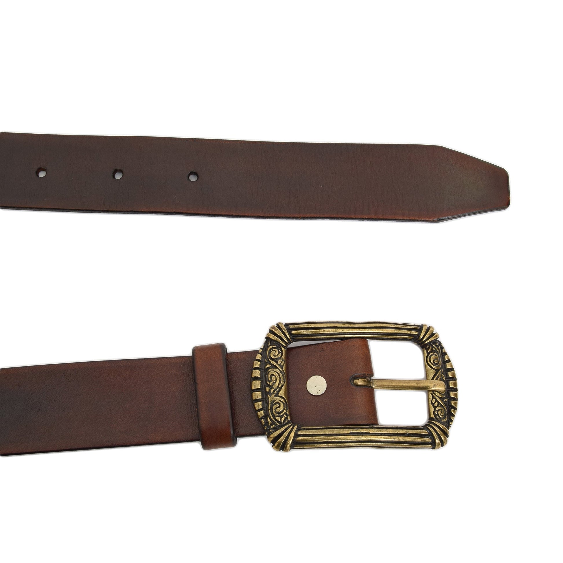 Vintage Leather Belt Chestnut Brown with Changeable Buckle Mythra