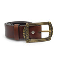 Vintage Leather Belt Chestnut Brown with Changeable Buckle Mythra