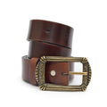 Vintage Leather Belt Chestnut Brown with Changeable Buckle Mythra